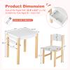 Costzon Kids Table and Chair Set, Toddler Art Table with Paper Roll, Drawer, 2 Marker Pens, Wooden Activity Table, Suitable for Playroom, Nursery, Gift for Boys Girls view 4