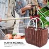 Healvian Market Woven Tote Basket,Basket Handbags for Women,Straw Bag With Handles,Plastic Woven Storage Basket,Garden Baskets For Gathering Vegetables,Farmers Market Grocery Basket view 3