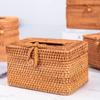 Car Decor Rattan Tissue Box Cover Hand Woven Wicker Tissue Holder Decorative Facial Napkin Holder Dispenser for Livingroom Bedroom Bathroom view 3