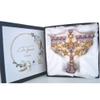 Cohen Tsemach Art & Gift Hand Painted Enamel Menorah Star of David purple Hanukkiah hanukkah view 3