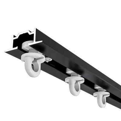 WDJBPSH Hidden Straight Sliding Curtain Track, Ceiling Mounted Privacy Room Divider Rod for 1-6 m Long Window, Recessed Curtain Rail Kit (Color : Black, Size : 4m/13ft)