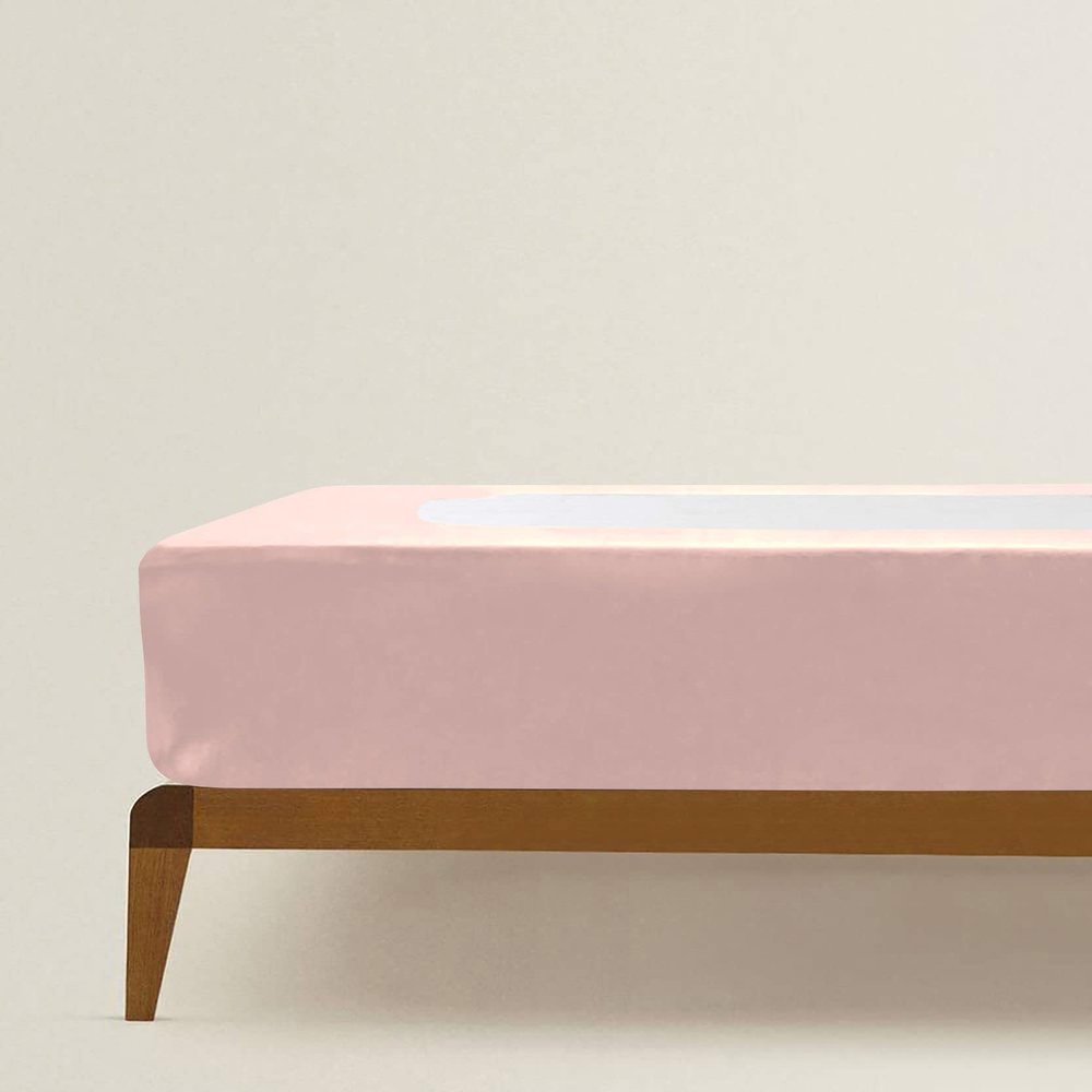 Box Spring Cover Full Size, Elastic Fabric Wrap Around 4 Sides Bed Skirt, Ultra Soft & Wrinkle Free, Sleek Alternative Replacing Bedskirts for Hotel/Home, Fits Box Springs up to 6", Blush
