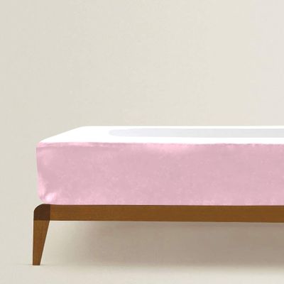 Box Spring Cover Full XL Size, Elastic Fabric Wrap Around 4 Sides Bed Skirt, Ultra Soft & Wrinkle Free, Sleek Alternative Replacing Bedskirts for Hotel/Home, Fits Box Springs up to 6", Light Pink