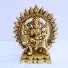 Aakrati Devyom Brass Religious Goddess MATA Idol Sculpture for Home Puja Mandir ~ Indian Temple Dcor Art Hindu Puja Durga Statue Sitting on Lion for Blessing Statue Antique (Durga 4.25" inch) view 1