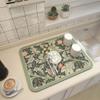 2023 New Fantasy Style Draining Mat - Vintage Plates Dish Drying Mat, Microfiber Absorbent Dish Draining Mat, Soft Diatom Mud Non-Slip Drain Pad Quick Dry Mat for Kitchen (#1, 19.7*23.6 Inch) view 1