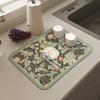 2023 New Fantasy Style Draining Mat - Vintage Plates Dish Drying Mat, Microfiber Absorbent Dish Draining Mat, Soft Diatom Mud Non-Slip Drain Pad Quick Dry Mat for Kitchen (#6, 19.7*23.6 Inch) view 4