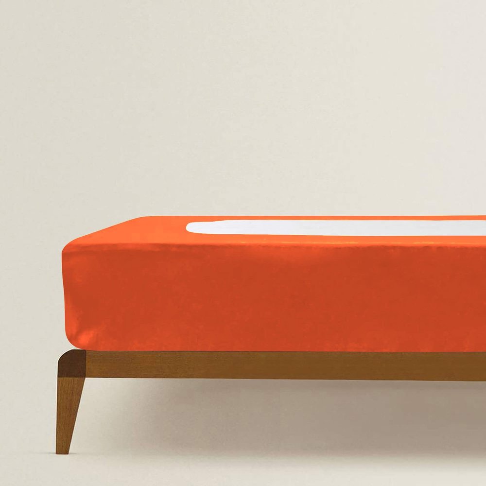 Box Spring Cover Twin XL Size, Elastic Fabric Wrap Around 4 Sides Bed Skirt, Ultra Soft & Wrinkle Free, Sleek Alternative Replacing Bedskirts for Hotel/Home, Fits Box Springs up to 6", Orange