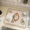 2023 New Fantasy Style Draining Mat - Vintage Plates Dish Drying Mat, Microfiber Absorbent Dish Draining Mat, Soft Diatom Mud Non-Slip Drain Pad Quick Dry Mat for Kitchen (#5, 19.7*23.6 Inch) view 1