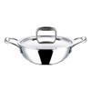Aakrati Devyom Platinum Induction Stainless Steel Tri Ply Extra DEEP Kadai Wok Saucepan | Size :- 24cms Extra Deep Kadai with Stainless Steel Lid - 3.3 LTR view 1