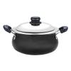 Black Pearl Hard Anodised Handi  Stainless Steel Lid  Medium Size  5 Liters (5.2 Quarts)  Suitable For Biryani, Pulao, Gravy Aluminum Pot - Metal Spoon Friendly  21 Cups view 1