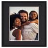 12x14 Frame with Mat - Black 14x16 Frame Wood Made to Display Print or Poster Measuring 12 x 14 Inches with Black Photo Mat view 3