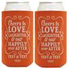 Engagement Party Favor For Women Cheers To Love Laughter Happily Ever After 2-Pack Personalized Can Drink Thermocoolers Apricot view 1