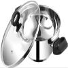 Aakrati Devyom Induction Base Deluxe Kadai Wok Frypan Stainless Steel with Glass Lid, by, 18cm, 1.2L view 1