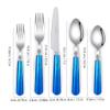 20-piece Set of Pearl luster Kitchen Silverware Tableware Main Stainless Steel Knife and Fork Spoon Commercial Steak Coffee Western Tableware (Blue) view 3