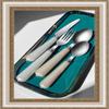 20-piece Set of Pearl luster Kitchen Silverware Tableware Main Stainless Steel Knife and Fork Spoon Commercial Steak Coffee Western Tableware (White) view 4
