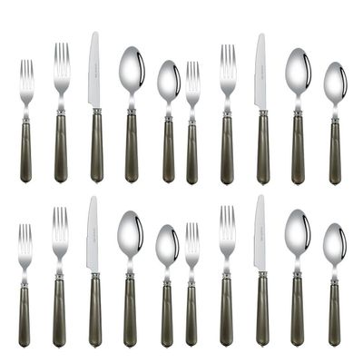 20-piece Set of Pearl luster Kitchen Silverware Tableware Main Stainless Steel Knife and Fork Spoon Commercial Steak Coffee Western Tableware (Grey)