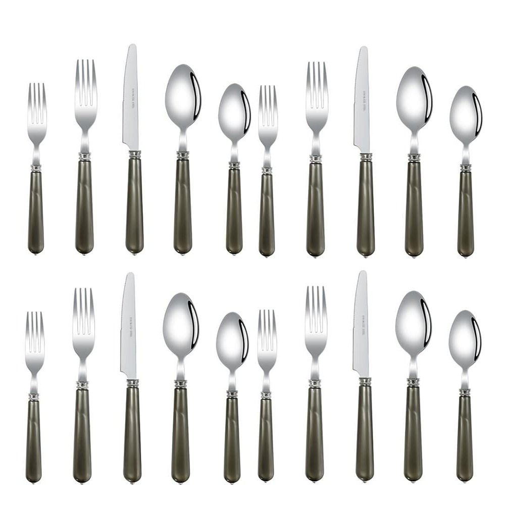 20-piece Set of Pearl luster Kitchen Silverware Tableware Main Stainless Steel Knife and Fork Spoon Commercial Steak Coffee Western Tableware (Grey)