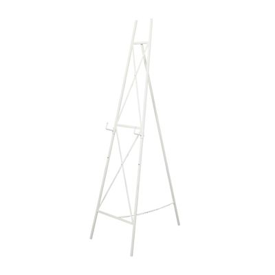 Deco 79 Metal Tall Adjustable Minimalist Display Stand Easel with Chain Support, 16" x 23" x 54", White
