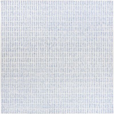 Restoration and Renovation Hand-Tufted 100% Wool Area Rug Unique Modern Geometric Grid Pattern, Soft Plush Textured Carpet for Living Room, Bedroom, Dining Room & Entryway (Blue, 3' x 5')