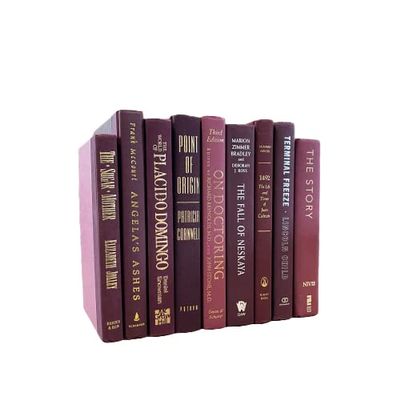 Covogoods Decorative Accent for Home Decor Real Books by Color Interior Styling Piece for Bookshelf, Coffee Table, Design Display (Set of 3, Maroon)