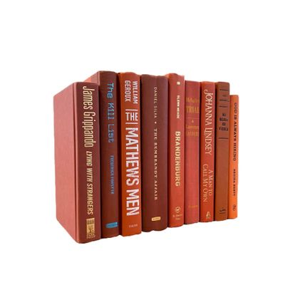 Covogoods Real Books by Color Home Decor Shelf Styling Photo Prop Decorative Item (Set of 7, Orange)