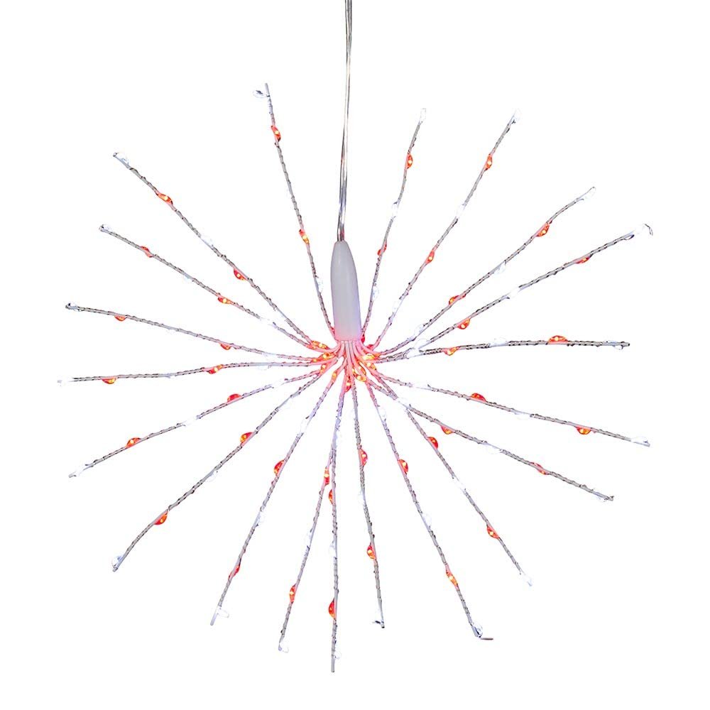 Kurt Adler 11.8-Inch 120-Light Red and Pure White Starburst