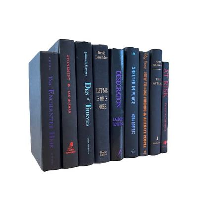 Covogoods Real Books by Color Home Decor Shelf Styling Photo Prop Decorative Item (Set of 11, Black Multi)