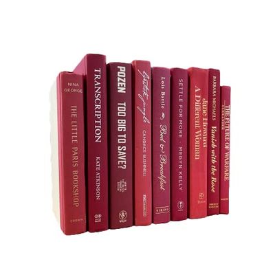 Covogoods Real Books by Color Home Decor Shelf Styling Photo Prop Decorative Item (Set of 3, Red)