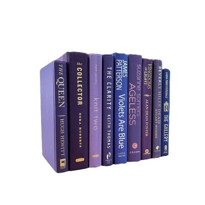 Covogoods Real Books by Color (Set of 7, Purple) Decorative Bookshelf Home Decor Shelf Styling Photo Prop