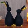 Deco Alankaram Presents Black Rabbit Cute Pair Showpiece for Home Decor Showpiece, Feng Shui Vastu Home Decor Showpiece (8.25" Inch Size) #Frienemy-1017 view 1