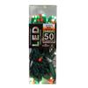 Kurt Adler UL 50-Light Pure White, Red and Green Frosted LED Green Wire Light Set view 2