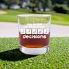 Blue Ridge Mountain Gifts Set of 2  11 oz Whiskey Glasses  Funny Golf Gift for Men & Dads  Life is Full of Important Choices with Golf Clubs  Thick, Durable, Screen-Printed view 3