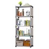 HIHELO Book Case DIY 4-Cubes Shelf Bookshelf Bookcase Gray Organizer Storage Shelves Thick Non-Woven Fabric Steel Tube Combination Easy to Assemble Bookshelves view 1