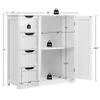 Topeakmart Bathroom Floor Cabinet Cupboard Free Standing Wooden Cabinet Storage Unit Console Table with 4 Drawers & Double Doors, White view 3