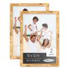 Poster Palooza Pack of 2 Gold Bamboo 10x12 Picture Frames | Solid Wood | UV-Resistant Acrylic | Easy Gallery Wall Setup view 1