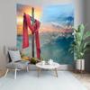 BELECO Jesus Christ Tapestry Backdrop with Cross Art Wall Decor Mountain Scenery Wallpaper Church Party Decorations Easter Christian Religious Tapestry Wall Hanging Home Decor for Bedroom Living Room view 4