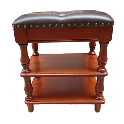 IBOWZ Storage Shoe Bench Shoe Storage Bench Shoes Cabinet Bench Shoe Bench with Seat Shoe Bench 2-Tier Bamboo Shoe Storage Organizer with Soft Cushion,for Entryway Hallway Furniture Wooden