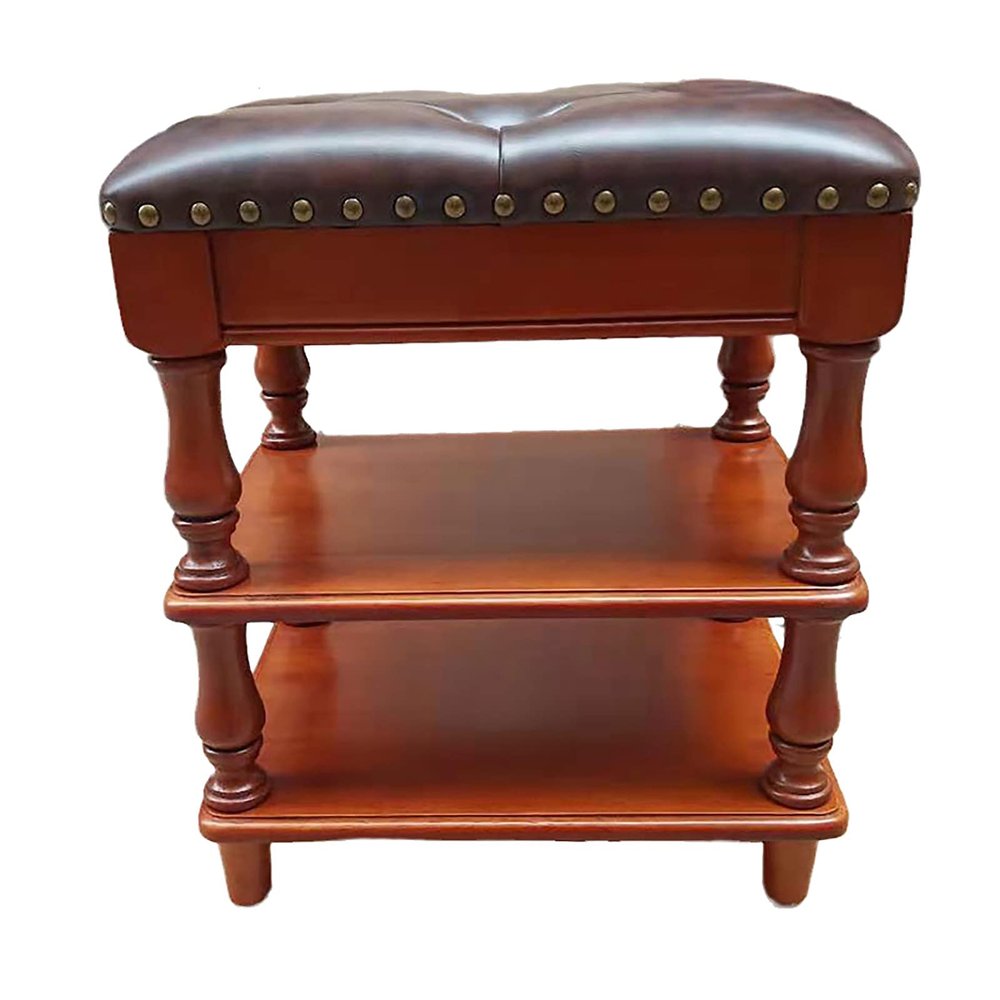 IBOWZ Storage Shoe Bench Shoe Storage Bench Shoes Cabinet Bench Shoe Bench with Seat Shoe Bench 2-Tier Bamboo Shoe Storage Organizer with Soft Cushion,for Entryway Hallway Furniture Wooden