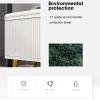 IBOWZ Storage Shoe Bench Shoe Storage Bench Shoes Cabinet Bench Shoe Bench with Seat Wooden Shoe Bench with Adjustable Partition Modern Shoe Stool Shoe Cabinet with Soft PU Seat,White,60 x 33 x 48 CM view 3