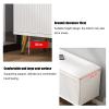 IBOWZ Storage Shoe Bench Shoe Storage Bench Shoes Cabinet Bench Shoe Bench with Seat Wooden Shoe Bench with Adjustable Partition Modern Shoe Stool Shoe Cabinet with Soft PU Seat,White,60 x 33 x 48 CM view 4