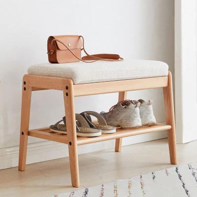 IBOWZ Storage Shoe Bench Shoe Storage Bench Shoes Cabinet Bench Shoe Bench with Seat Wooden Shoe Bench Shoe Stool with Soft Cushion,Durable and Stable,for Closet,Hallway,Entryway,60 X 40 X 46 CM