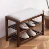 Storage Shoe Bench Shoe Storage Bench Shoes Cabinet Bench Shoe Bench with Seat 2 Tiers Entryway Shoe Bench Solid Wood Shoe Bench with Removable and Washable Stool Cover Perfect for Living Room or Ha view 3