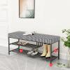 Storage Shoe Bench Shoe Storage Bench Shoes Cabinet Bench Shoe Bench with Seat 2 Tiers Shoe Rack for Entryway Industrial Shoe Bench with Soft Seating and Anti-slip Foot Pad Retro Modern Fashion Clas view 4