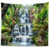 BELECO Forest Garden Waterfall Tapestry Wall Hanging Mountain Rocks Flowing Water Scenery Green Plants Trees Beautiful Nature Wall Tapestry for Home Bedroom Living Room Dorm Decor view 1