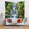 BELECO Forest Garden Waterfall Tapestry Wall Hanging Mountain Rocks Flowing Water Scenery Green Plants Trees Beautiful Nature Wall Tapestry for Home Bedroom Living Room Dorm Decor view 2