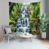 BELECO Forest Garden Waterfall Tapestry Wall Hanging Mountain Rocks Flowing Water Scenery Green Plants Trees Beautiful Nature Wall Tapestry for Home Bedroom Living Room Dorm Decor view 4