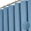 BTTN Blue Extra Long Shower Curtain, 72x96 Inch Long Linen Textured Heavy Duty Fabric Shower Curtain Set with 12 Hooks, Tall Simple Neutral Waterproof Cloth Shower Curtain for Bathroom, Moonlight Blue view 1