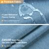 BTTN Blue Extra Long Shower Curtain, 72x96 Inch Long Linen Textured Heavy Duty Fabric Shower Curtain Set with 12 Hooks, Tall Simple Neutral Waterproof Cloth Shower Curtain for Bathroom, Moonlight Blue view 2