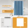 BTTN Blue Extra Long Shower Curtain, 72x96 Inch Long Linen Textured Heavy Duty Fabric Shower Curtain Set with 12 Hooks, Tall Simple Neutral Waterproof Cloth Shower Curtain for Bathroom, Moonlight Blue view 3