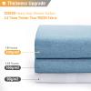 BTTN Blue Extra Long Shower Curtain, 72x96 Inch Long Linen Textured Heavy Duty Fabric Shower Curtain Set with 12 Hooks, Tall Simple Neutral Waterproof Cloth Shower Curtain for Bathroom, Moonlight Blue view 4